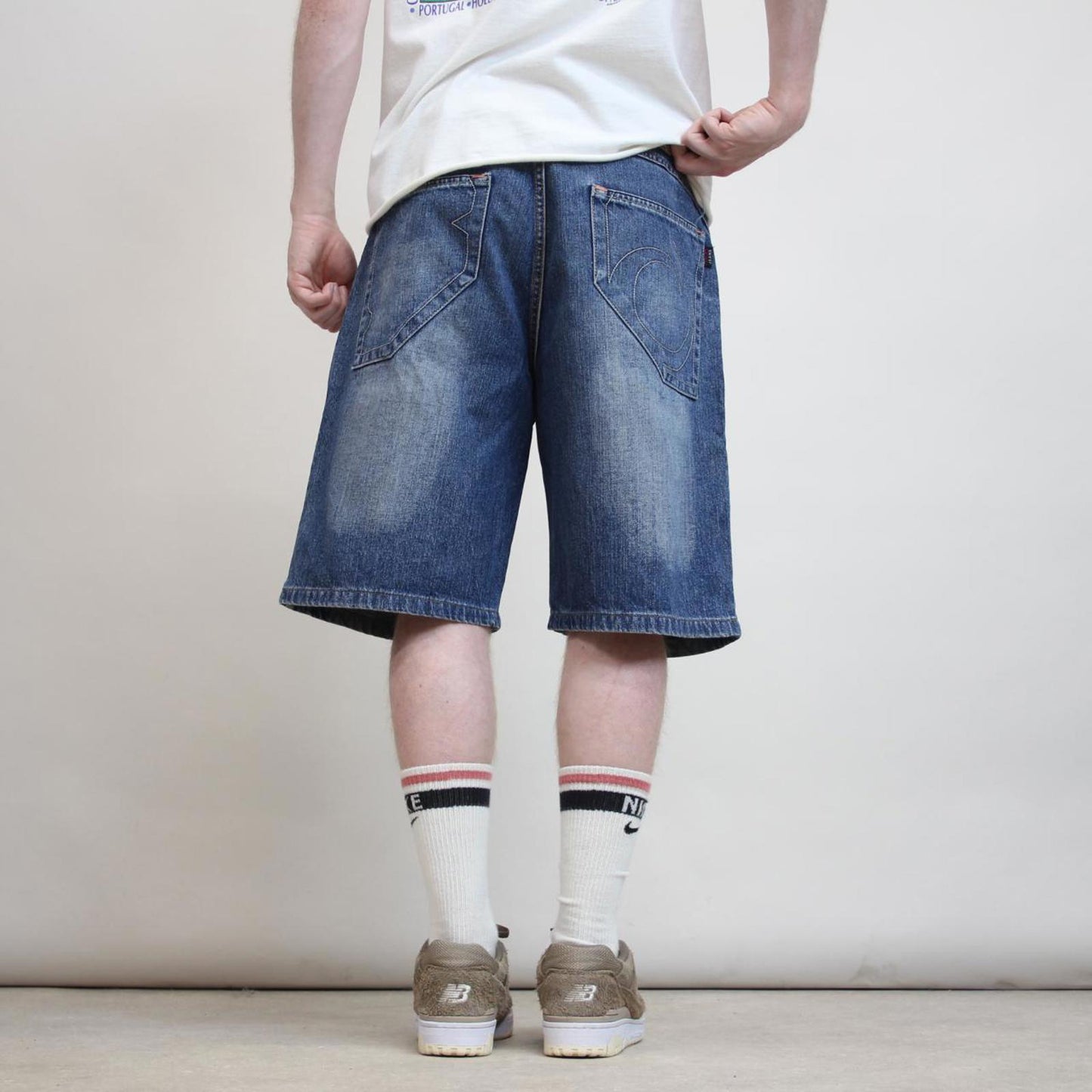 Baggy denim jorts W36 loose skater style hip hop shorts