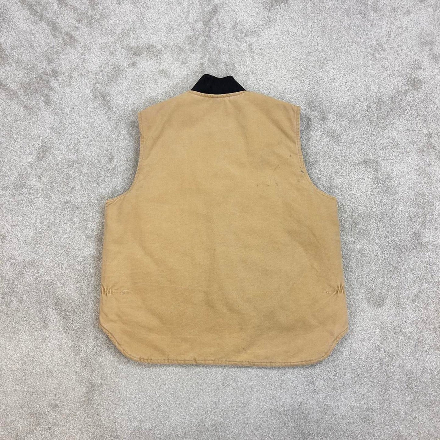 Vintage cream Carhartt gilet X-Large canvas technical vest 90s skater style workwear