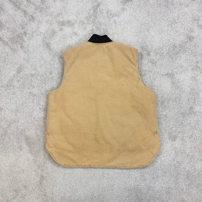 Vintage cream Carhartt gilet X-Large canvas technical vest 90s skater style workwear