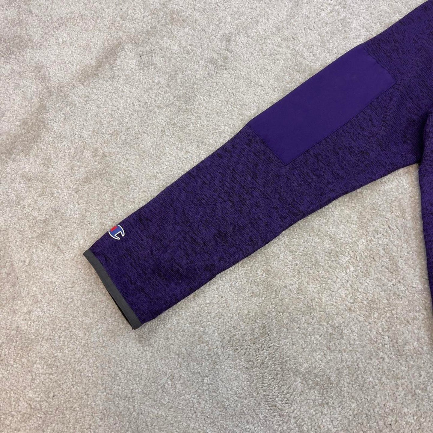 Purple Champion technical fleece Large 1/4 zip up pull over y2k autumn knit style Carroll