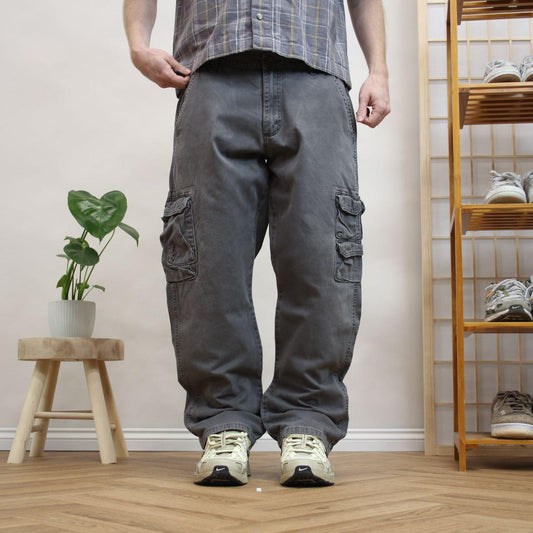 Y2K Wrangler baggy cargo pants Loose straight utility workwear skater trousers