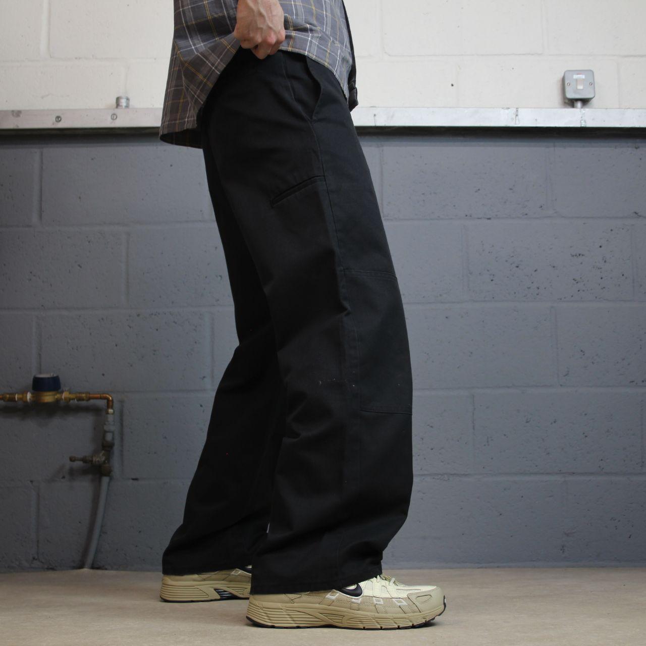 Dickies baggy double knee pants black W30L31 Wide leg chino skate style cargo work trousers