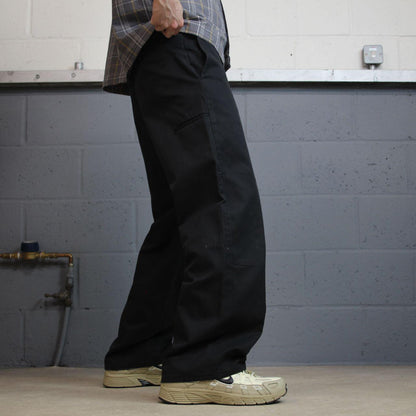 Dickies baggy double knee pants black W30L31 Wide leg chino skate style cargo work trousers