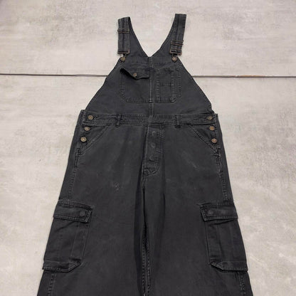 Vintage baggy black Rocky dungarees W36L32 black womens overalls