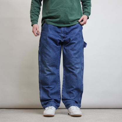 Blue Wrangler carpenter jeans W40L30 Loose denim skate pants
