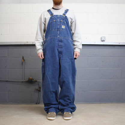 Vintage Carhartt dungarees W38L34 mens denim overalls blue utility worker skater