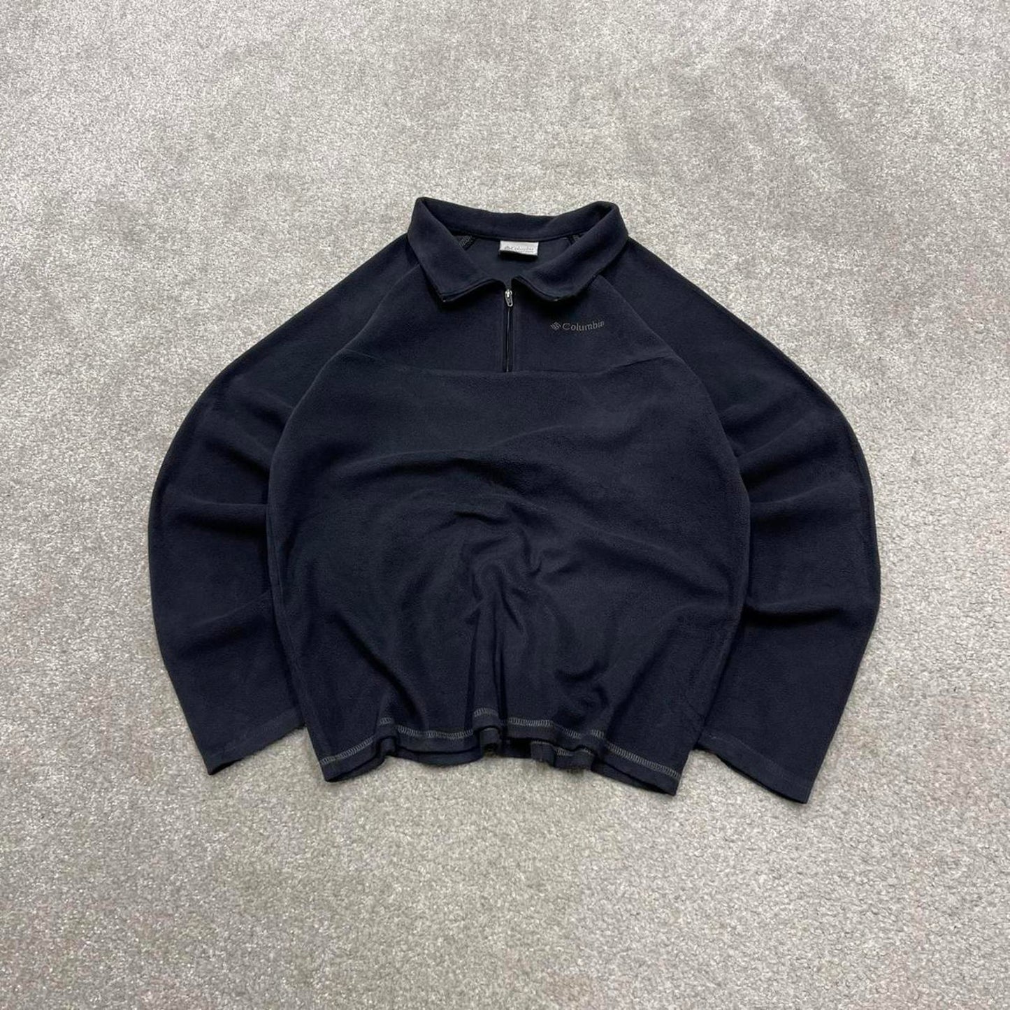 00s Columbia technical fleece XL (18/20) kids black 1/4 zip up y2k style autumn winter