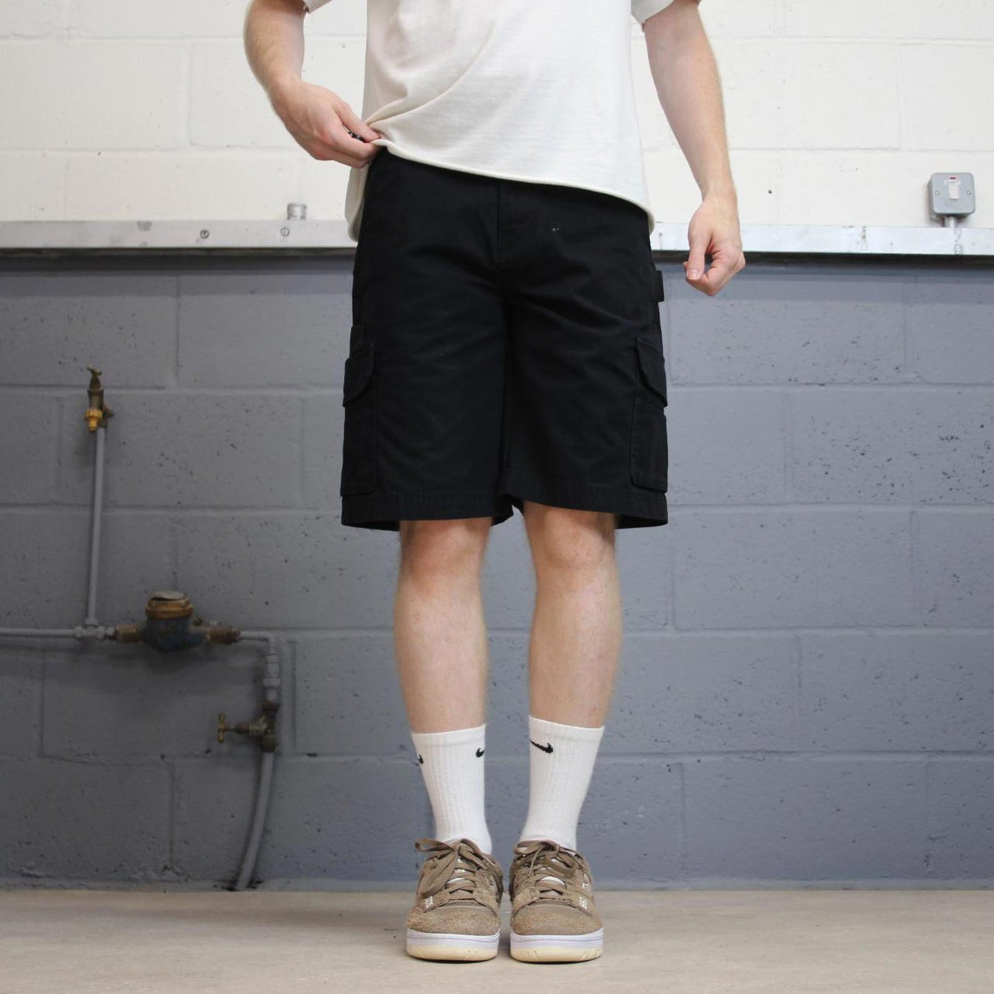 Dickies cargo shorts carpenter black summer canvas skate / work shorts festival