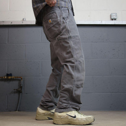 Carhartt double knee cargo jeans grey W36L36 relaxed fit canvas workwear skater pants