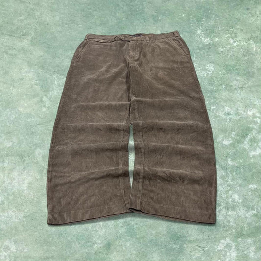 Vintage loose jumbo corduroy pants brown Black Brown wide wale chunky cord trousers