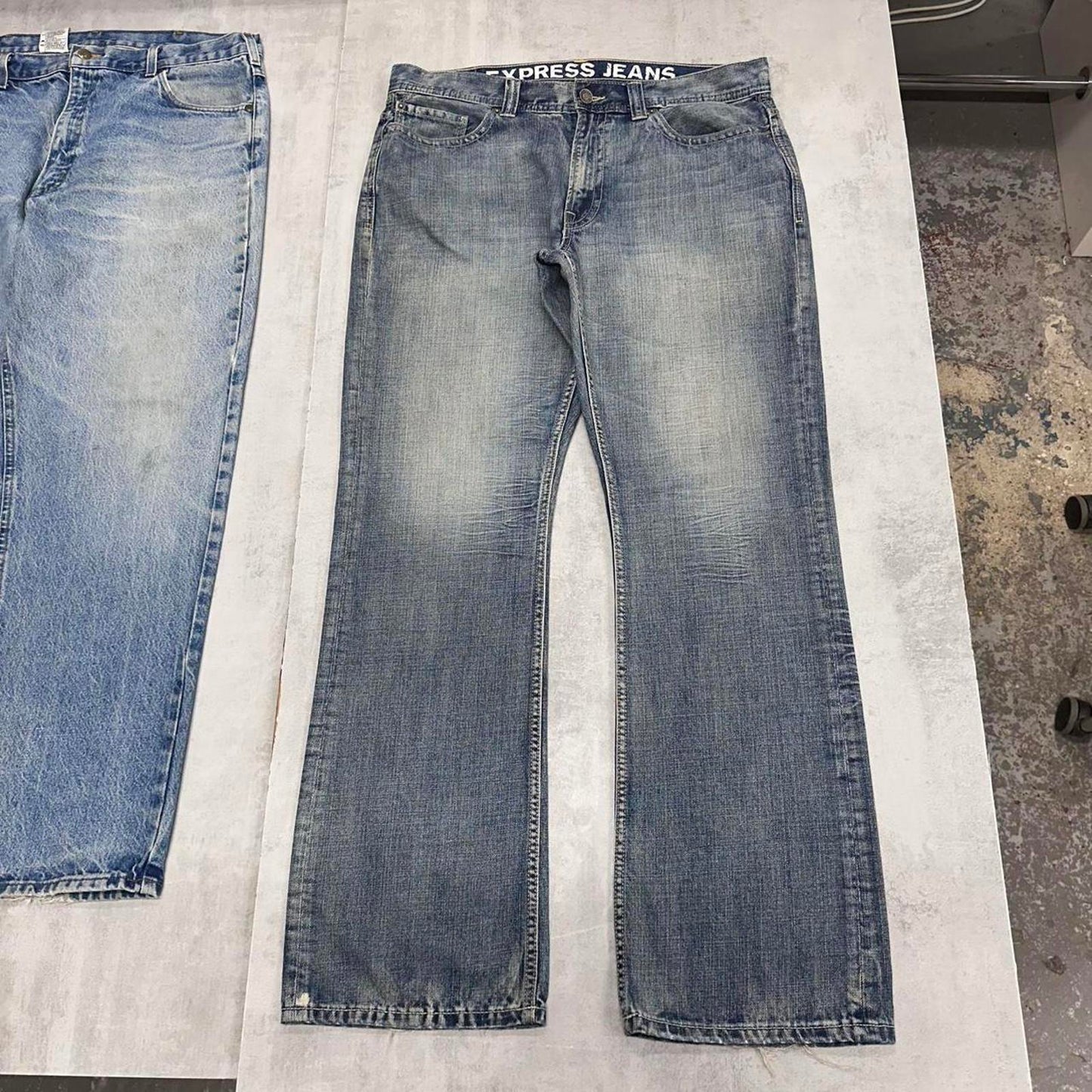 Mens Loose Express jeans W38 L34 blue bootcut Y2K style hip hop