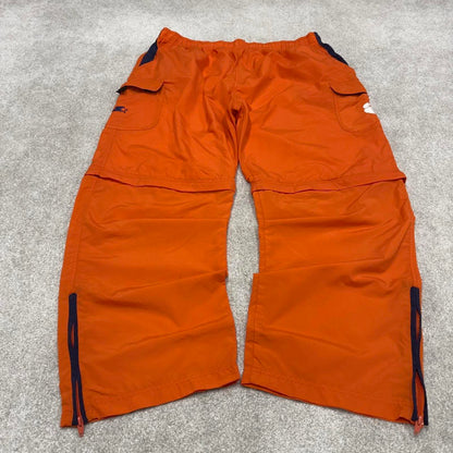 Baggy Starter trackies 2XL orange loose y2k detachable leg tracksuit bottoms convertible shorts