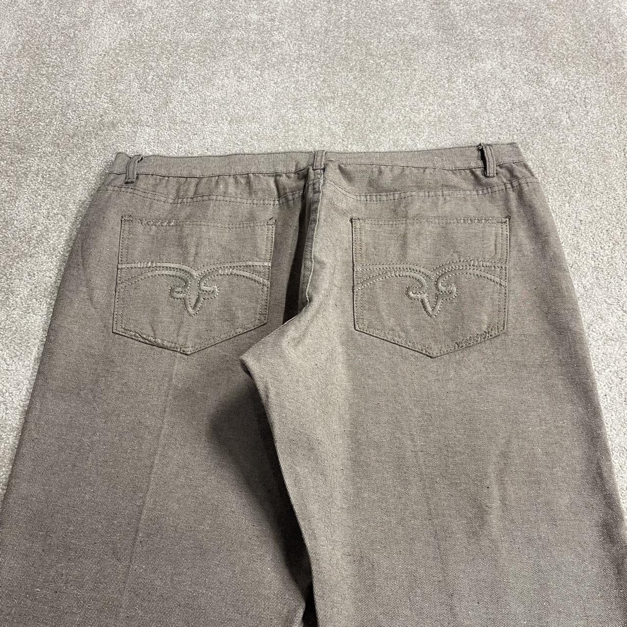 Young Rich & Famous embroidered jeans loose grey denim Y2K Loose surf style pants