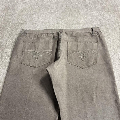 Young Rich & Famous embroidered jeans loose grey denim Y2K Loose surf style pants