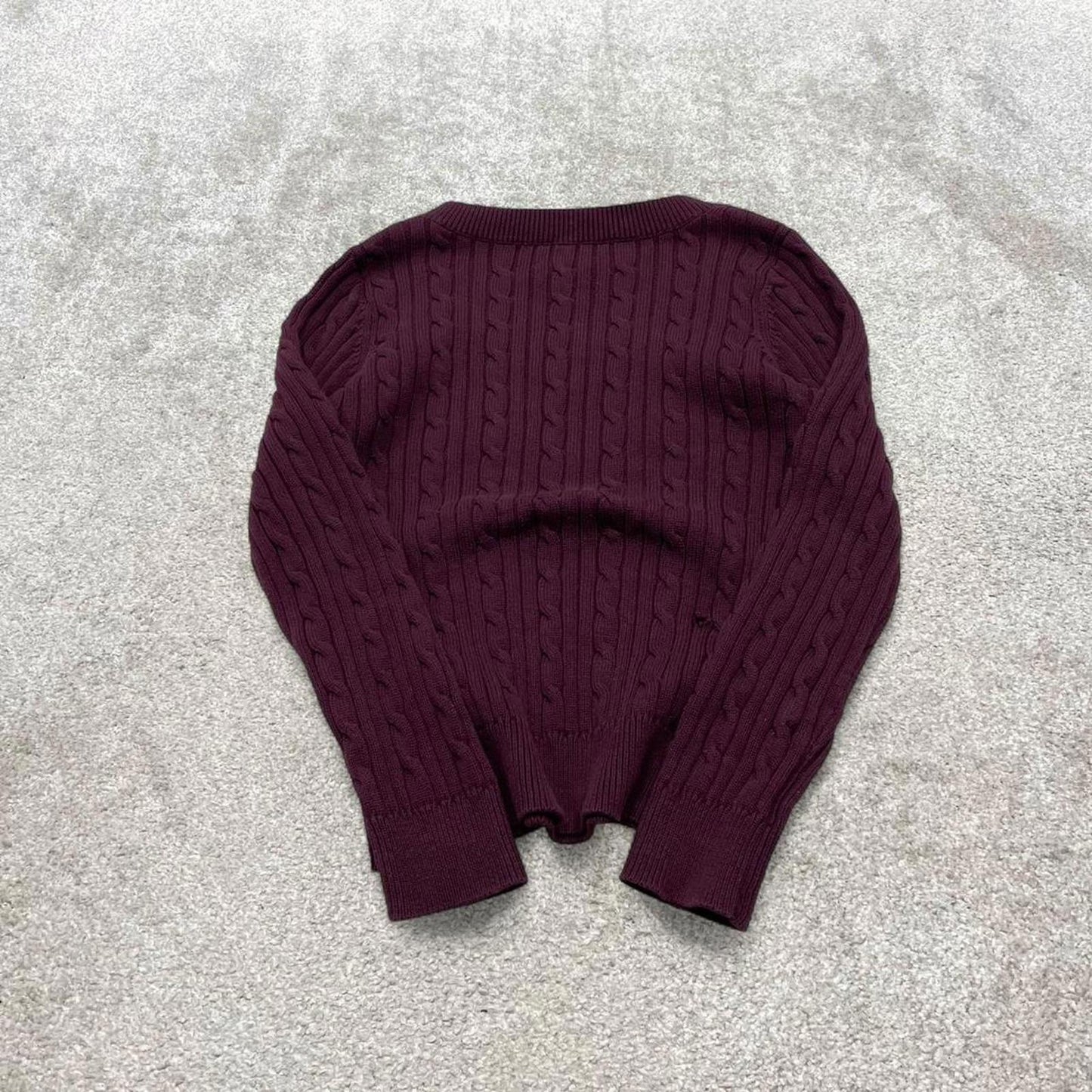 00s CHAPS knit sweater jumper embroidered L women's maroon knitted pull over y2k 90s style