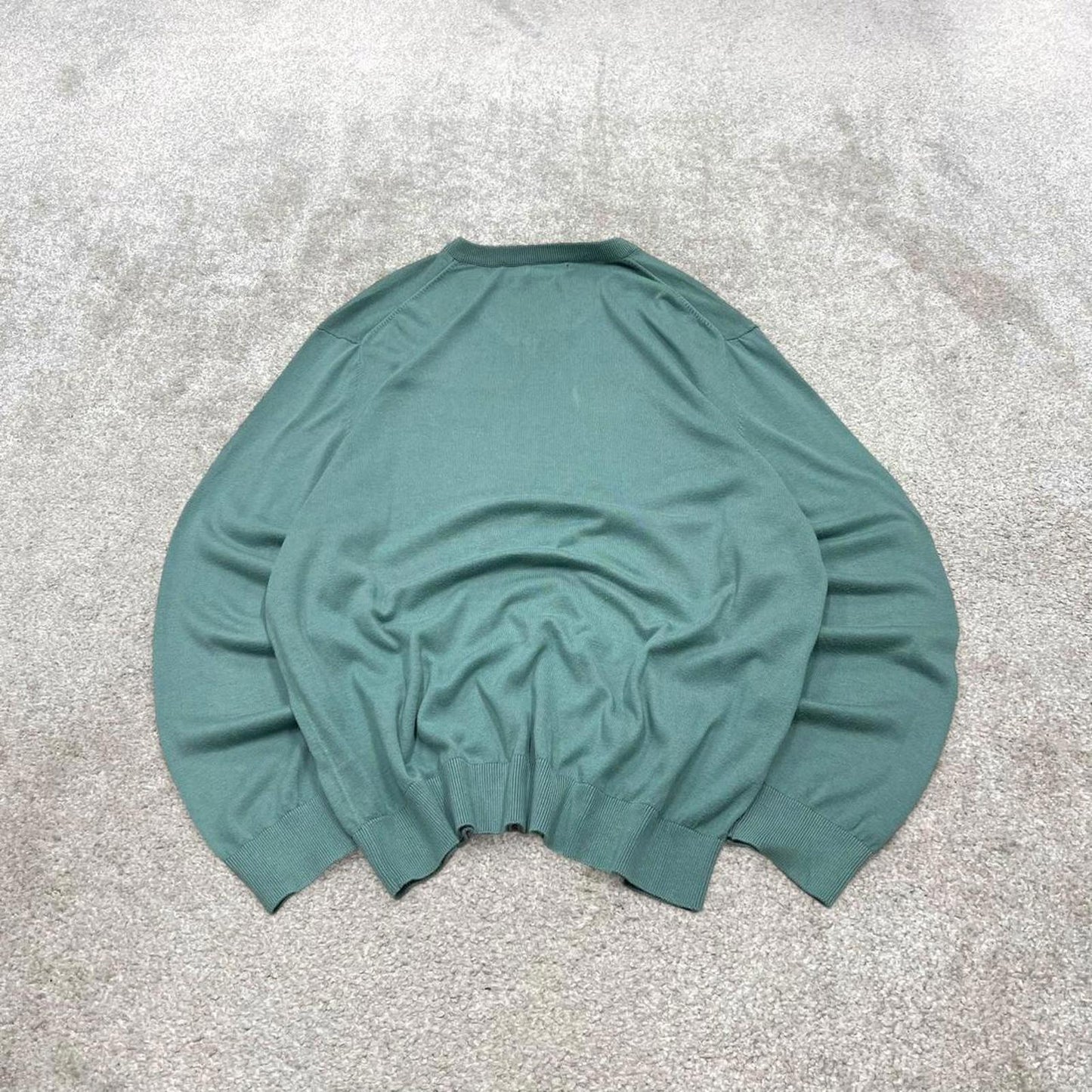 00s Nautica knit sweater jumper embroidered XL men's turquoise knitted pull over y2k 00s style