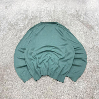 00s Nautica knit sweater jumper embroidered XL men's turquoise knitted pull over y2k 00s style