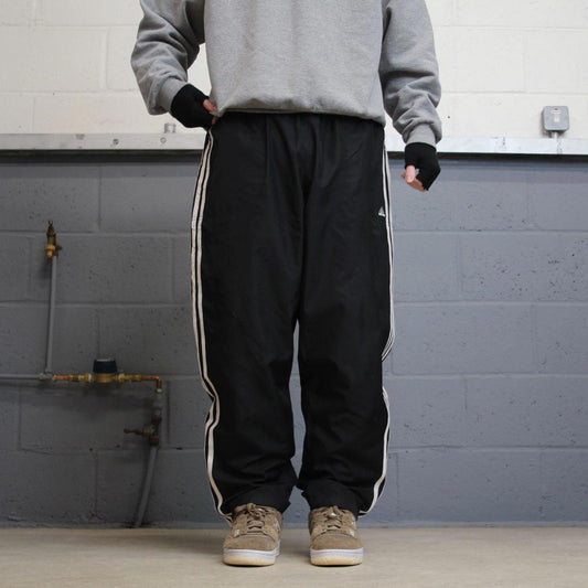 Vintage Y2K Adidas tracksuit bottoms black Side stripe design track pants