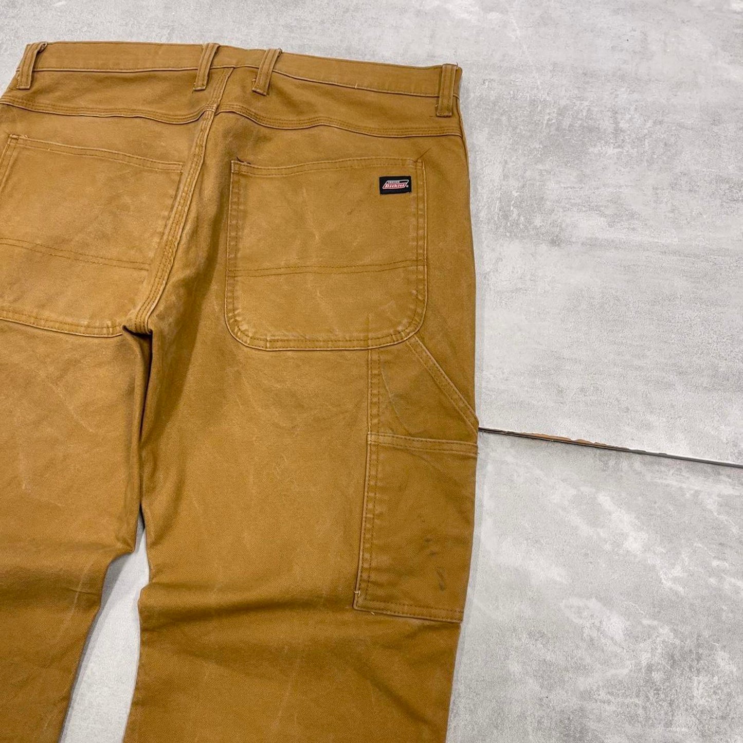 Dickies carpenter jeans W34L27 loose tan brown canvas cargo skater style pants
