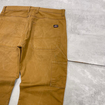 Dickies carpenter jeans W34L27 loose tan brown canvas cargo skater style pants