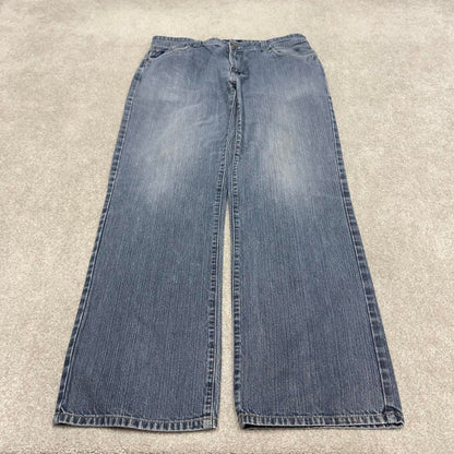 90s y2k embroidered Enyce jeans W38L33 loose blue denim skate style hip hop pants