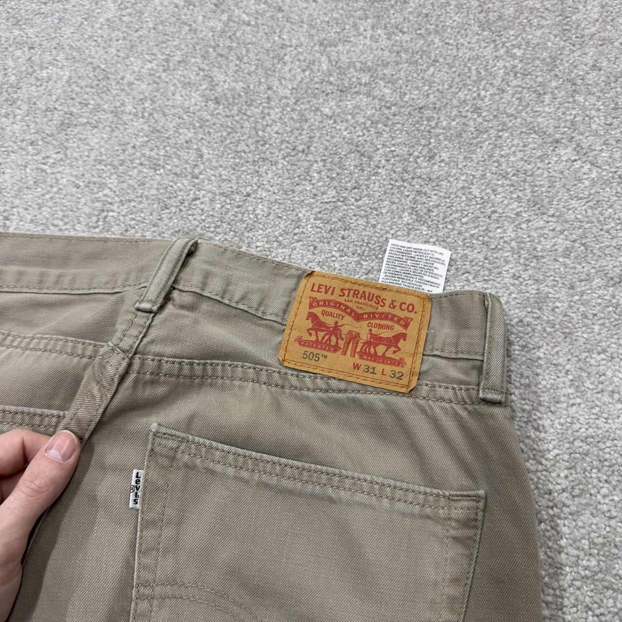 Levi’s 505 jeans Y2K beige Levi’s straight leg 2000s style pants red tab logo