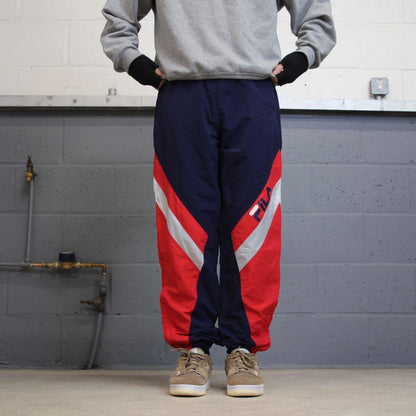 Vintage Y2K Fila tracksuit bottoms navy red