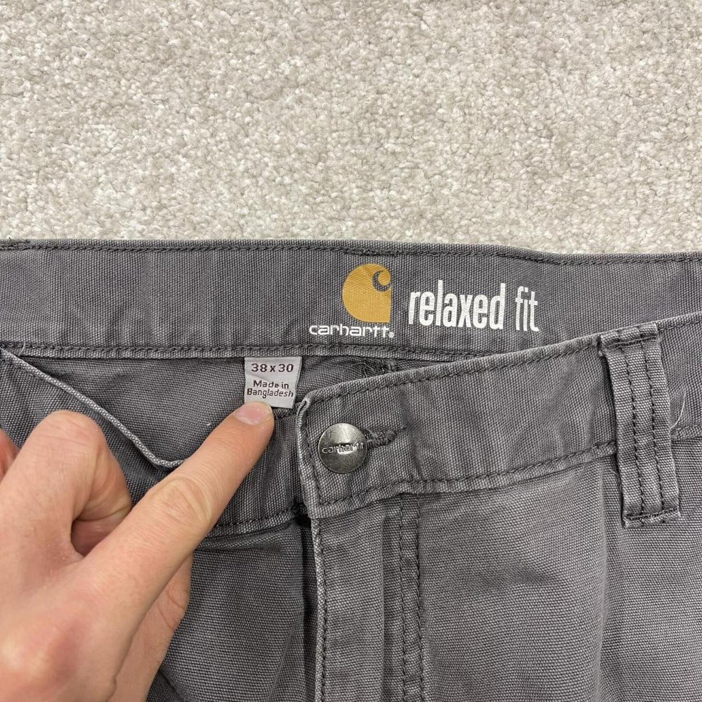 Carhartt carpenter jeans wide leg grey Loose relaxed fit skate style workwear cargo pants