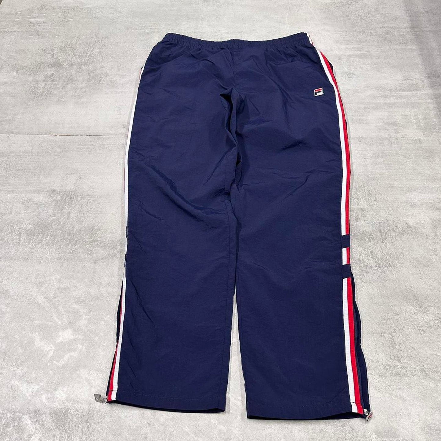 Baggy Fila Trackies XXL Navy loose Y2K floaty joggers embroidered logo