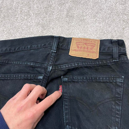 Vintage Y2k Levi's 517 jeans black 90s casual denim pants red tab logo UK made