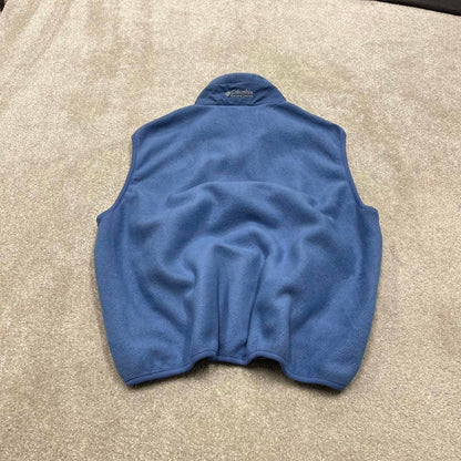 00s Columbia technical fleece gilet XL women's blue full zip up y2k style autumn