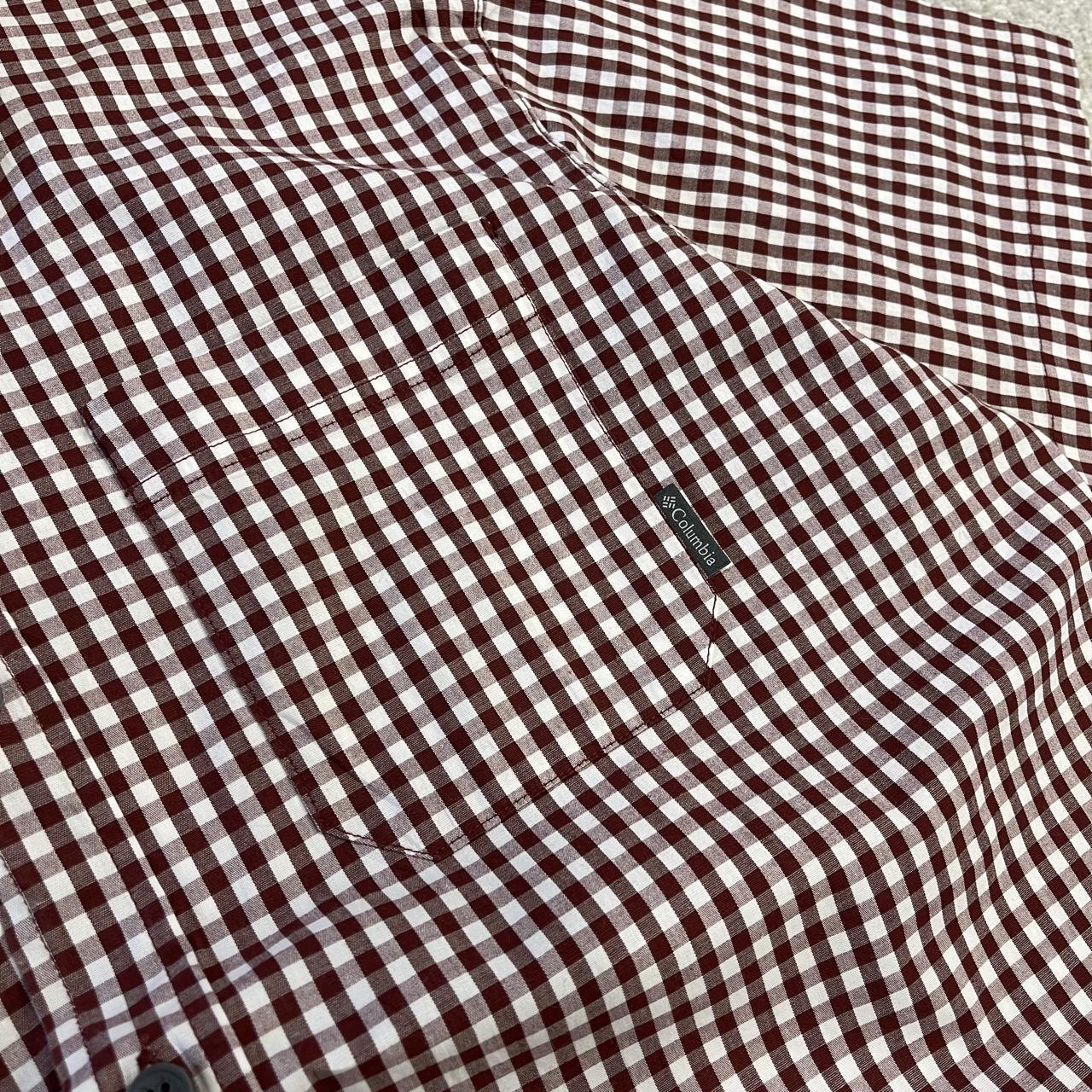 Columbia checkered short sleeve shirt red Y2K surf style check shirt summer holiday