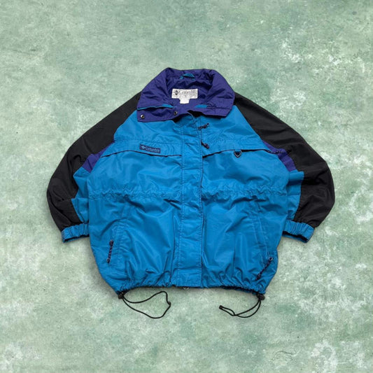 Vintage Y2K Columbia technical jacket blue Paneled colour block embroidered hiking coat