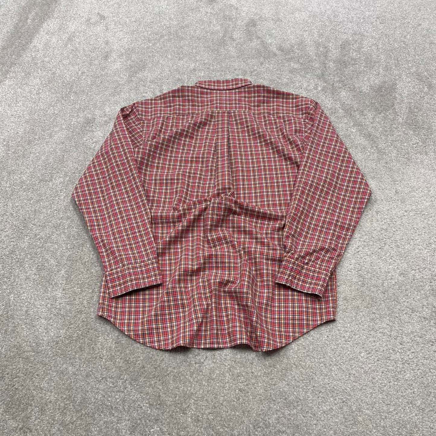Y2K CHAPS checkered plaid shirt red Long sleeve check button down