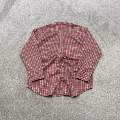 Y2K CHAPS checkered plaid shirt red Long sleeve check button down