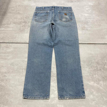 Blue vintage Carhartt jeans W36 L32 Loose traditional fit denim work jeans