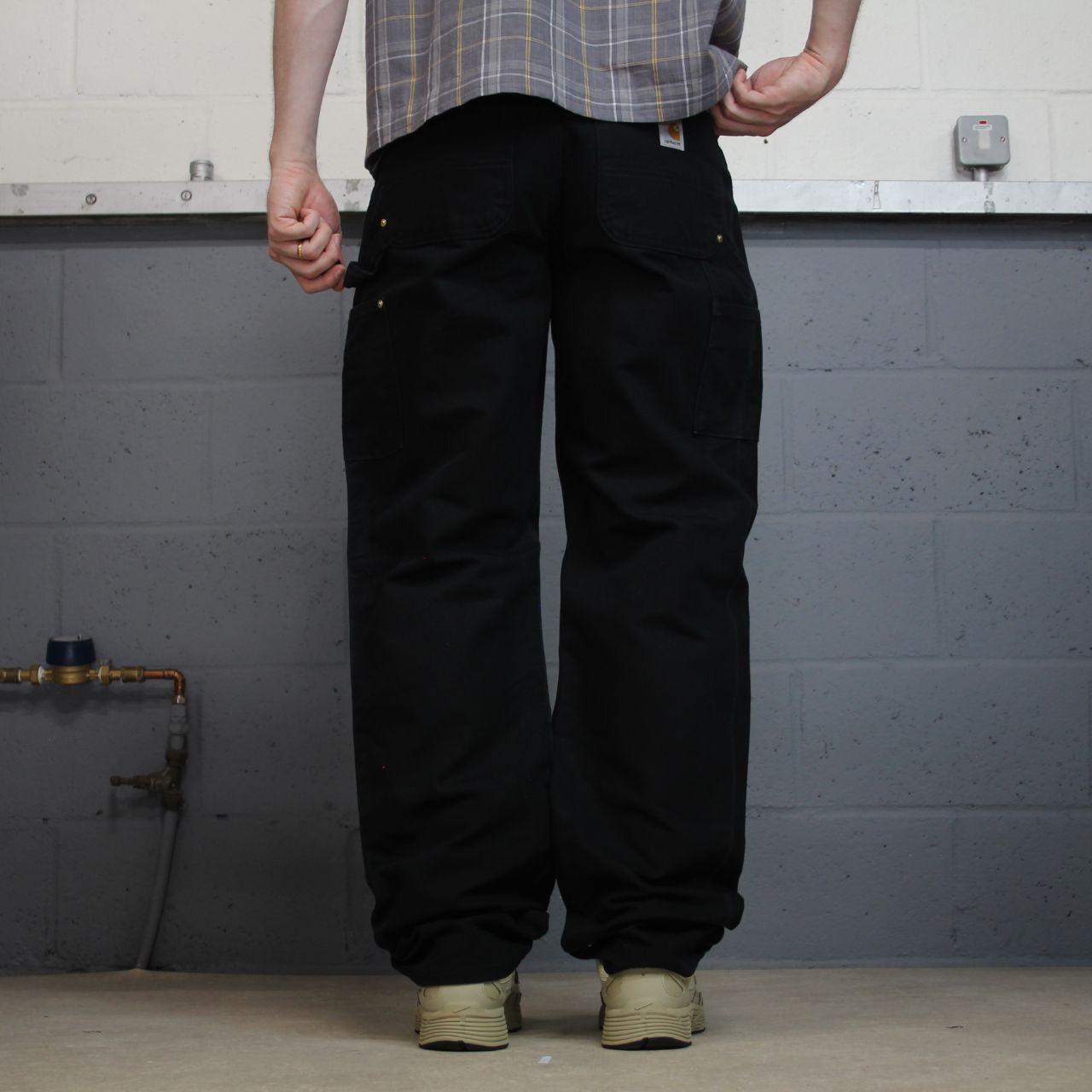 Carhartt double knee carpenter jeans y2k black Loose fit thick canvas skate cargo work pants