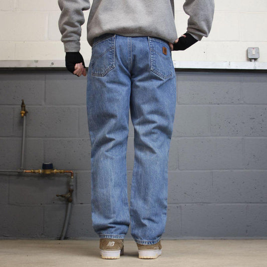 Vintage Carhartt jeans blue denim W35L30 90s skater style straight leg 5 pocket jeans workwear