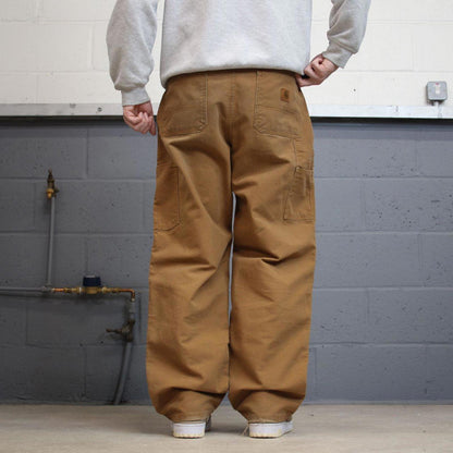 Y2K baggy fit Carhartt jeans tan brown Loose wide leg canvas carpenter skater cargo work pants