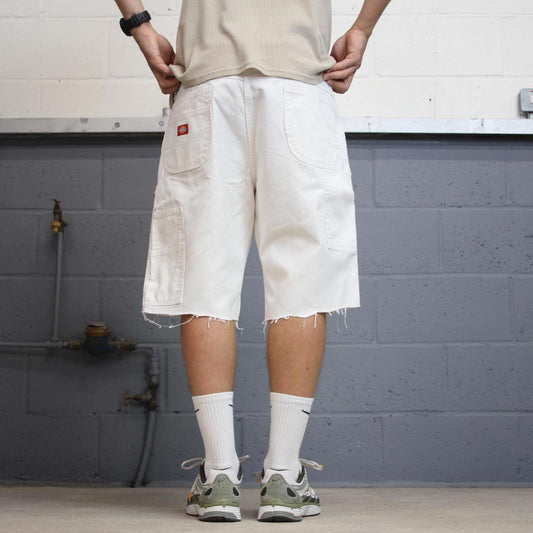 White Dickies carpenter jorts W38