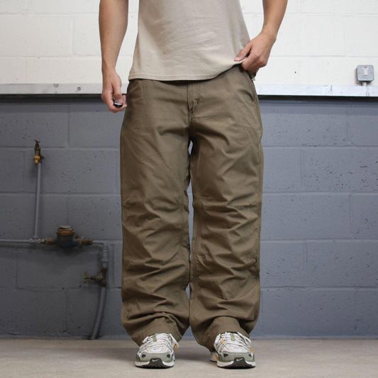 Mens Carhartt cargo pants W38 L31 khaki relaxed 90s style cargos