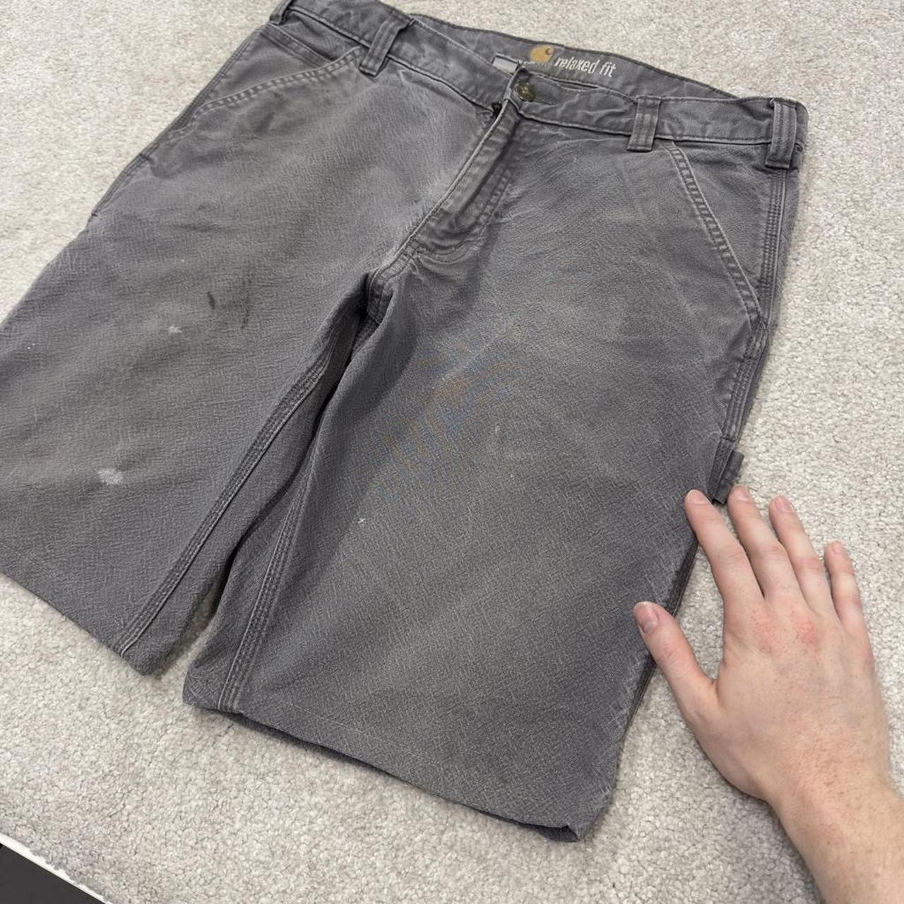 Carhartt carpenter shorts y2k faded grey Relaxed carpenter skater style work shorts