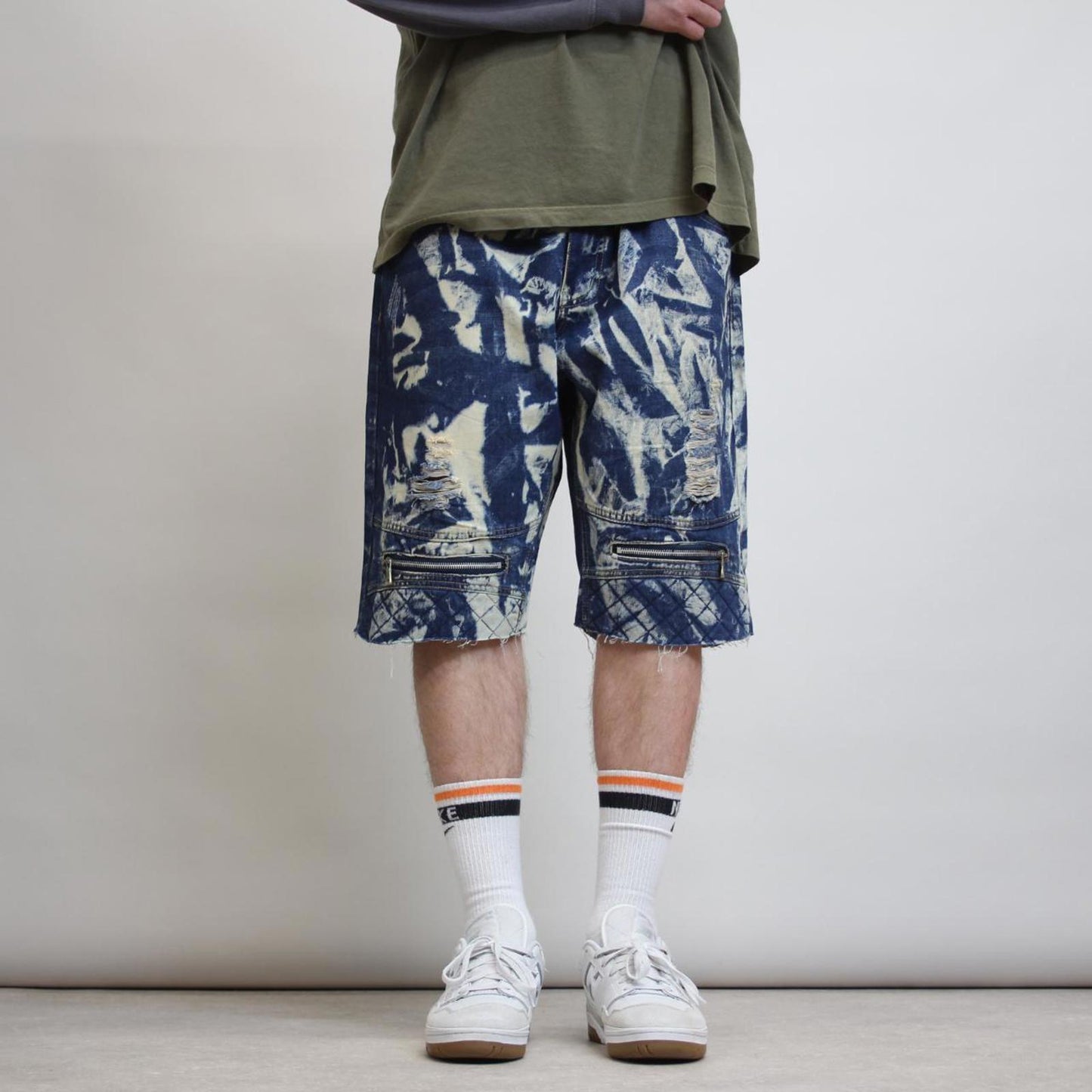 Acid wash Blue Just no logo jean shorts W38