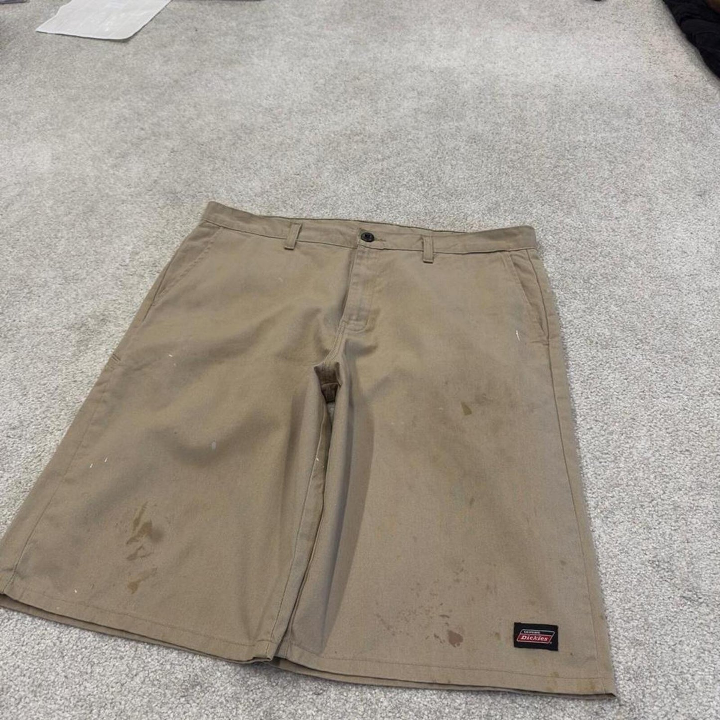 baggy Dickies carpenter shorts khaki Twill chino skater style shorts wide long leg