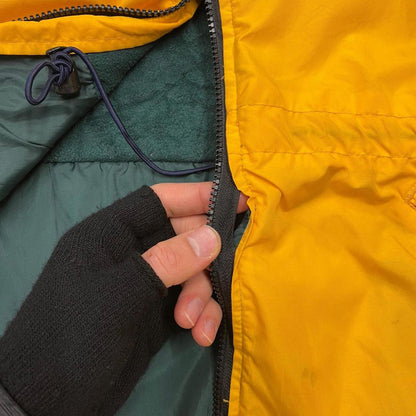 Y2K Columbia technical windbreaker jacket yellow navy Hooded two tone hiking tech coat
