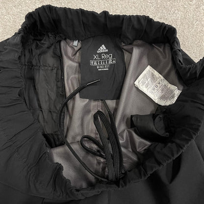 Y2K Adidas baggy waterproof tracksuit bottoms black wide leg Loose unlined rain trousers