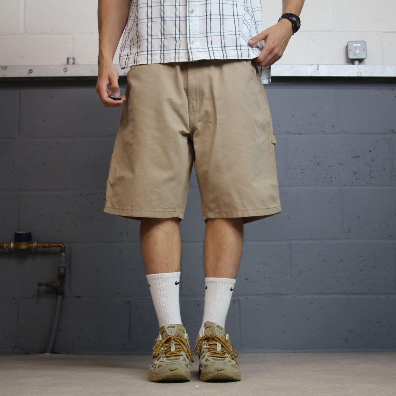 Blue Mountain carpenter shorts y2k tan Loose fit surfer style summer utility shorts