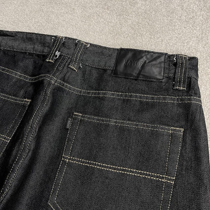 Y2K black baggy jeans wide leg Kayden. K Loose fit skater surf style jeans