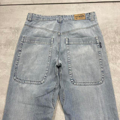 Blue baggy Six Jeans W34L30 loose Y2K hip hop jeans