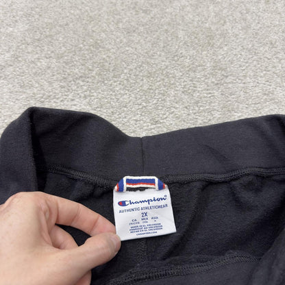 Y2K champion jogging bottoms black XXL Loose leg casual 2000s style joggers